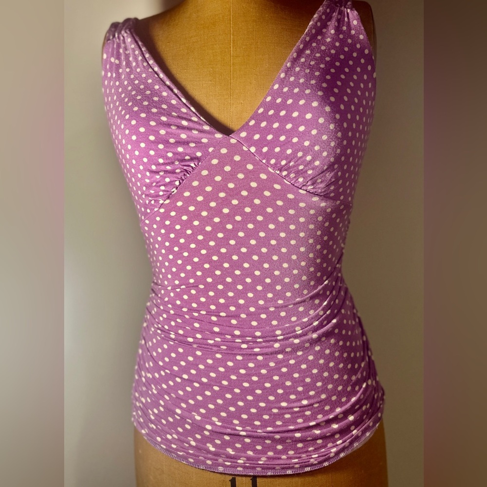 VINTAGE BETSEY JOHNSON STRETCHY ROUGED PETITE TOP